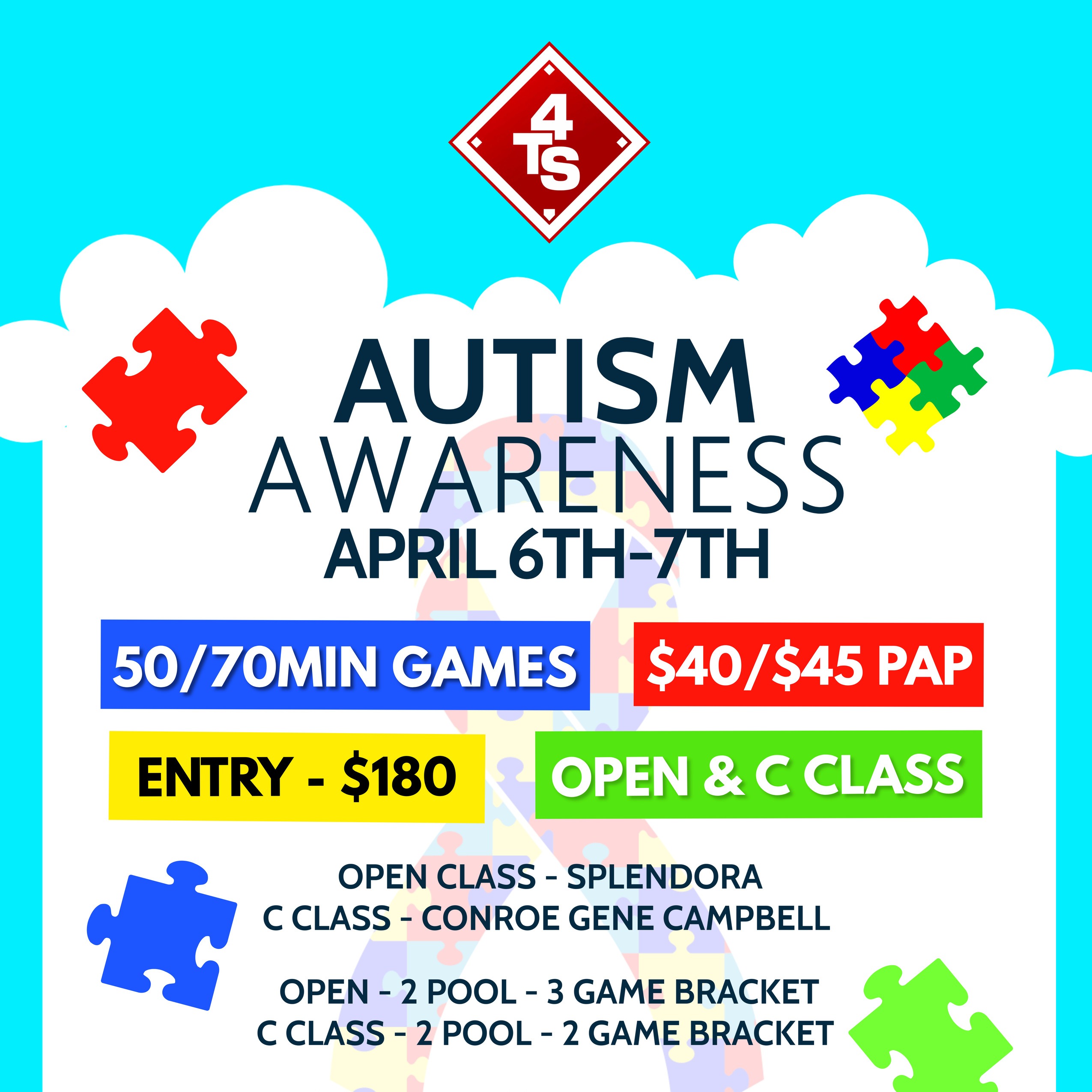 🎗️Autism Awareness🎗️C Class 8u/10u/14u Gene Campbell   12u in Willis 