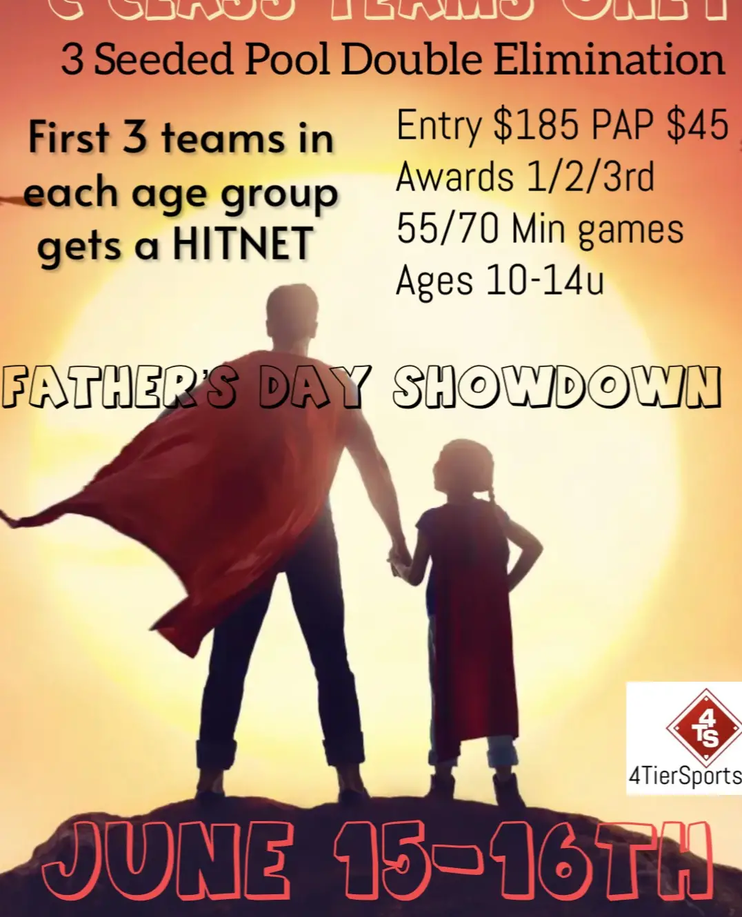 Turf Fields~10/12u C Class ~Fathers Day Showdown~3 Pool into Double Elimination