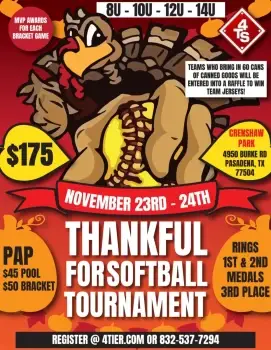 Thankful for Softball Food Drive Tournament