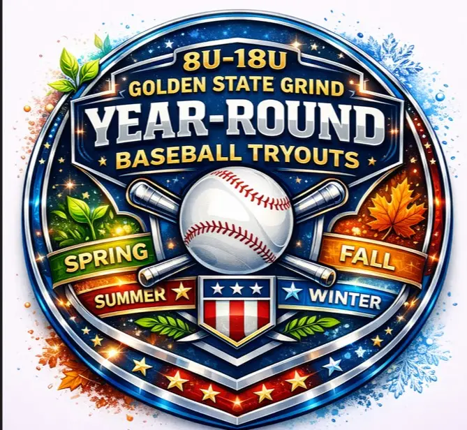 ⚾️ 8U-18U GOLDEN STATE GRIND YEAR-ROUND BASEBALL TRYOUTS 🌱Spring☀️Summer🍂Fall❄️Winter  ✅️Registration is now open!