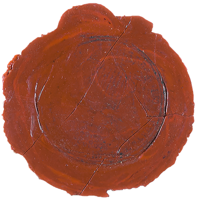 Decorative image of a red wax seal