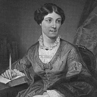 A detailed black-and-white drawn portrait of Harriet Martineau. She is seating while wearing a flowy, dark colored dress with a white frilly collar. Her hair is dark and pulled back in a tight bun. She is holding a quill in her right hand while resting her forearm on an open book. Photo Credit: unknown artist, downloaded from commons.wikimedia.org