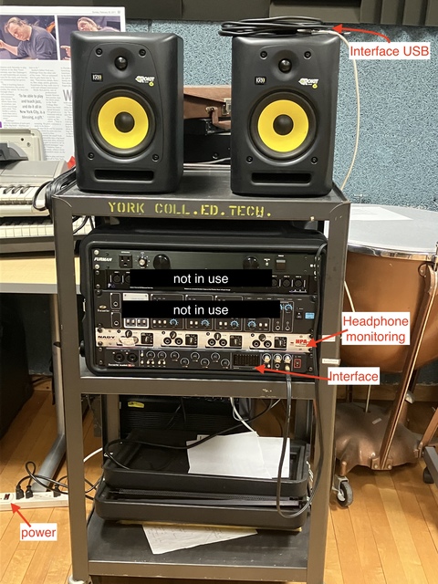 Recording rackmount with labels