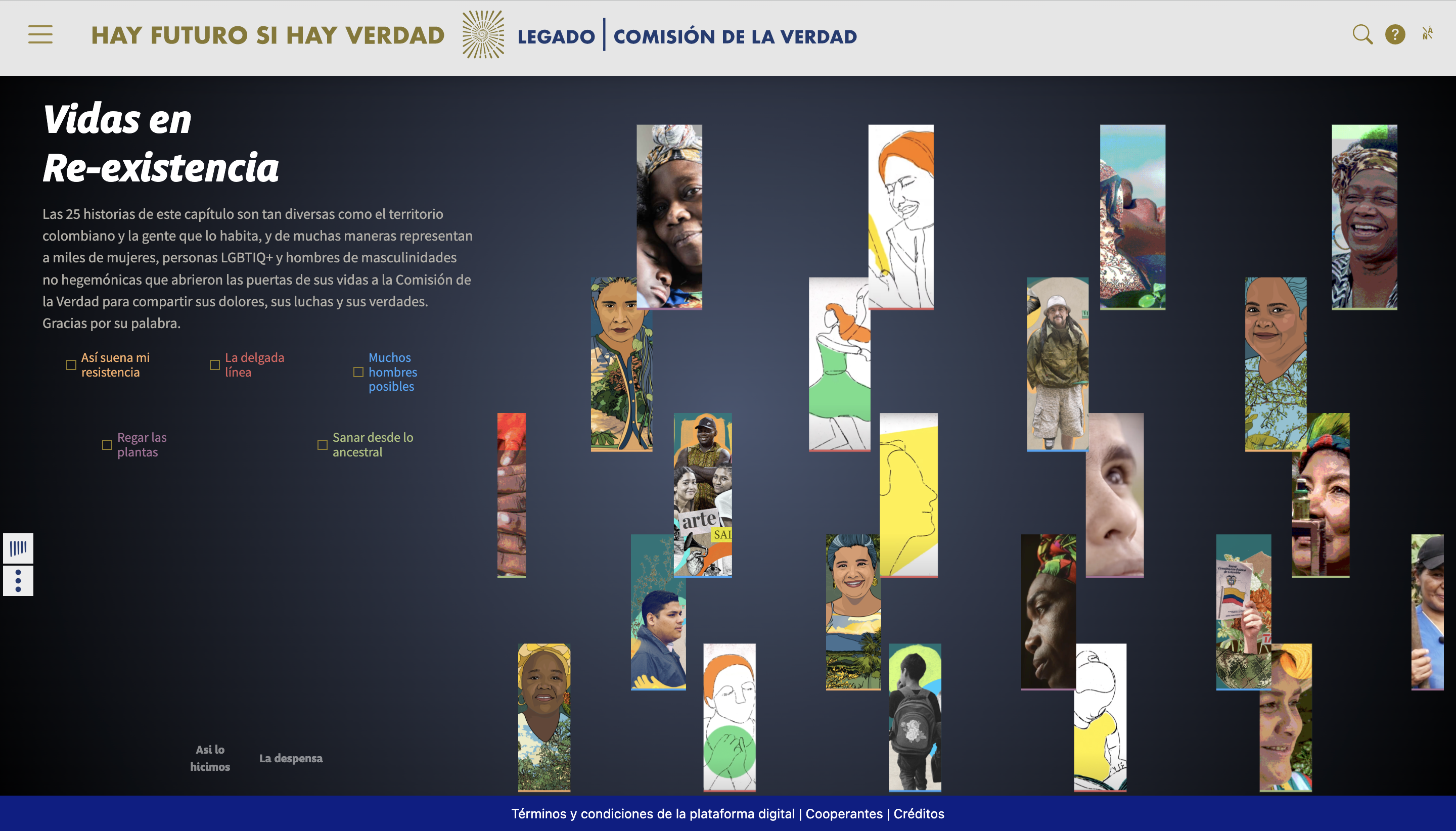 Colombia’s Truth Commission Online Platform Screenshot 1