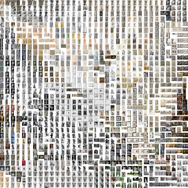 An array of thumbnail images aranaged in a tightly knit square grid formation.