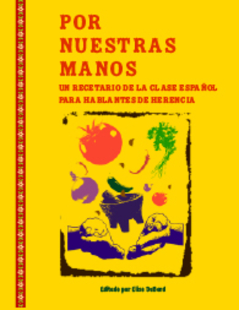 stylized vegetables and molcajete on a bright yellow background