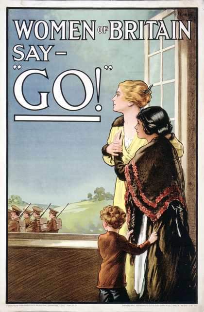 World War I recruitment poster: Women of Britain say GO, 1914