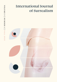 Journal name at top with an image of an unclothed plastic doll’s abdomen spread across five stacked parallelograms beside three eye-shaped graphics.