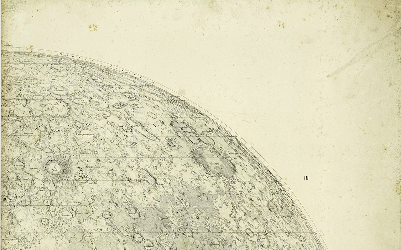 Section of the Moon surface showing detailed relief features and named landmarks.