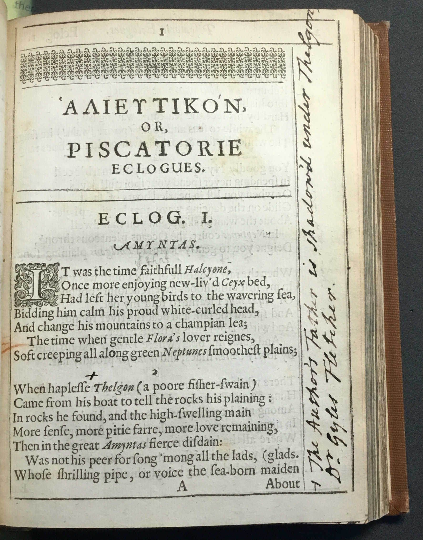 Photograph of an annotated page of *The Purple Island* (1633)
