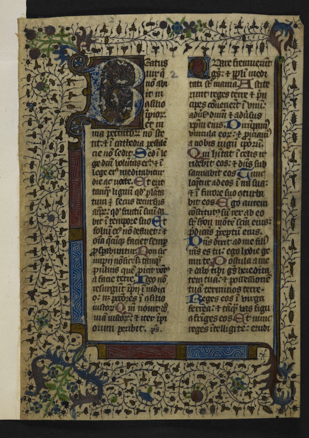 Photograph of a late fifteeenth-century manuscript psalter leaf