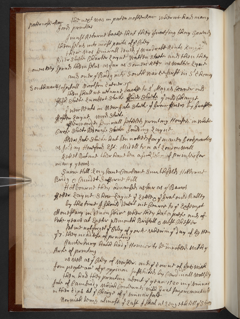 Photograph of John Bagford's handwritten notes showing how he used two columns