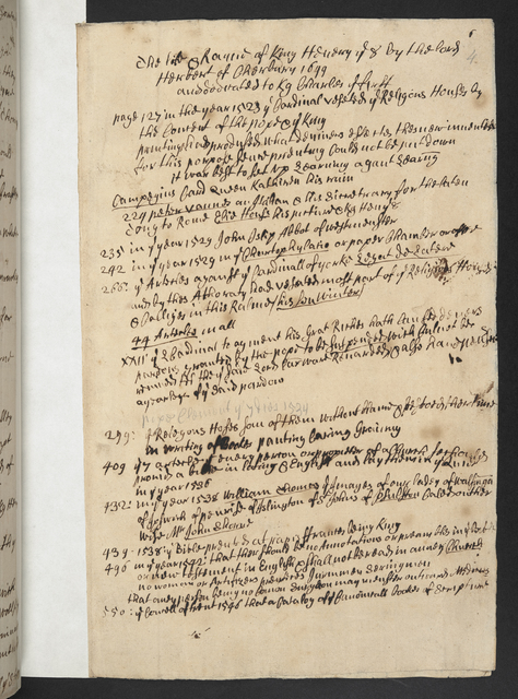 Photograph of John Bagford's handwritten notes, showing how he copied passages from other books