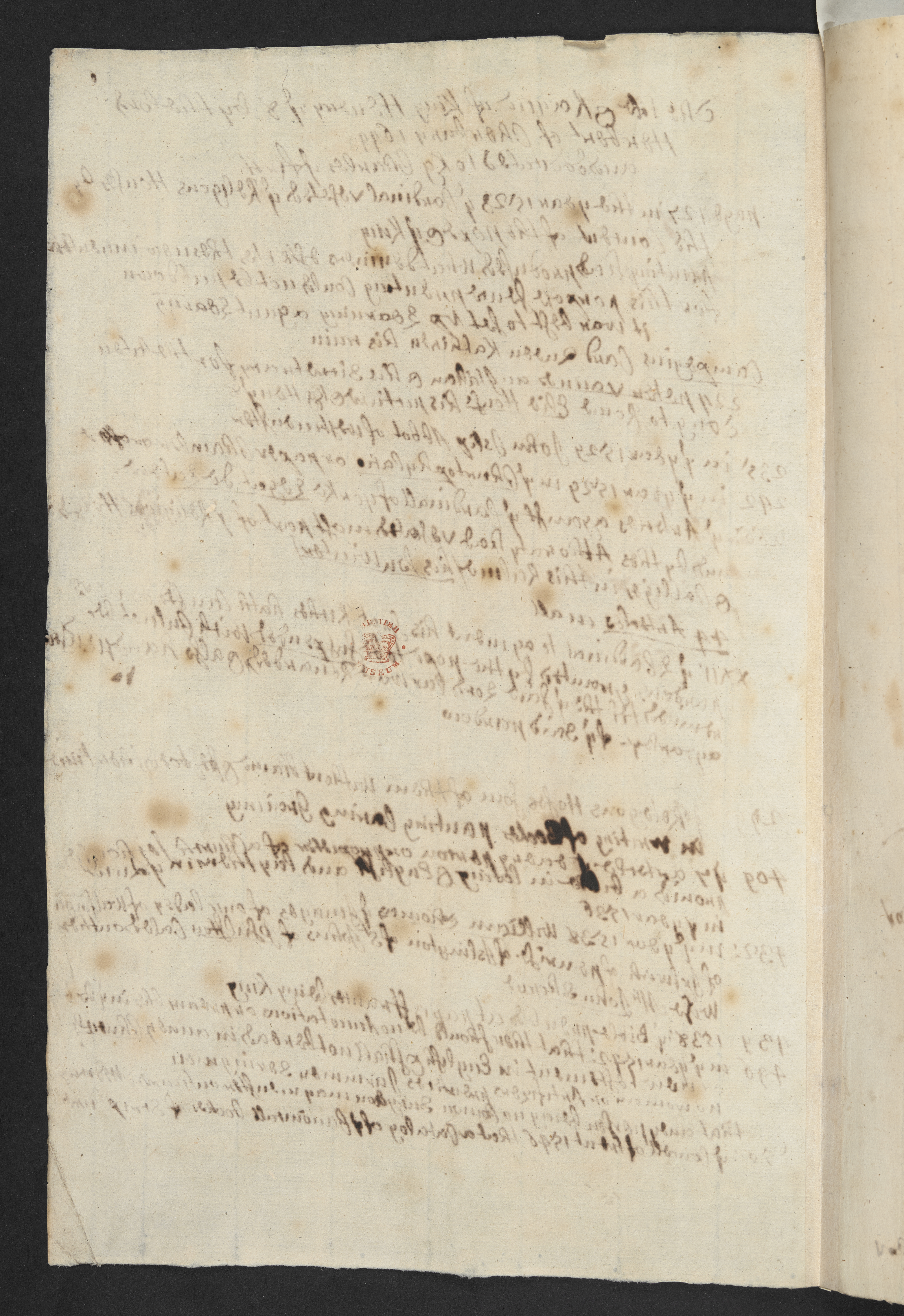 Photograph of John Bagford's handwritten notes