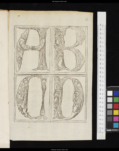 Photograph of facsimile decorative letters made by John Bagford