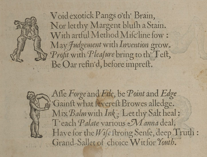 Cropped photograph of commendatory verse from *Theophila* (1652)