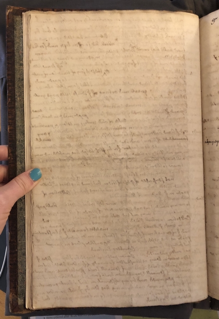 Photograph of a draft of letter to Hans Sloane in John Bagford's hand, discussing his proposed history of printing