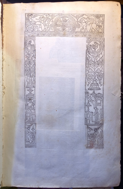 Photograph of a decorative printed border pasted into an album assembled by John Bagford