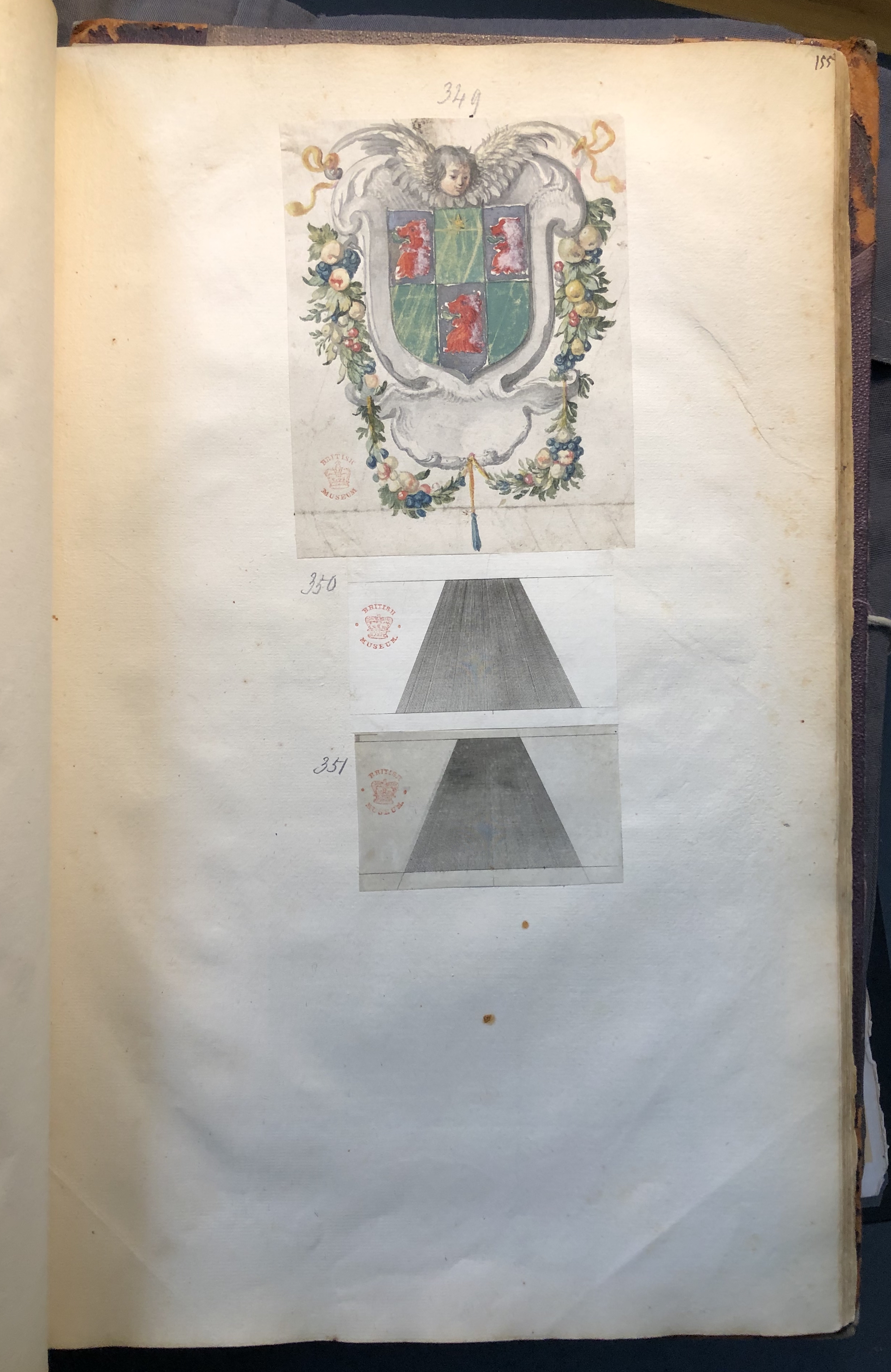 Photograph of miscellaneous specimens pasted into an album assembled by John Bagford