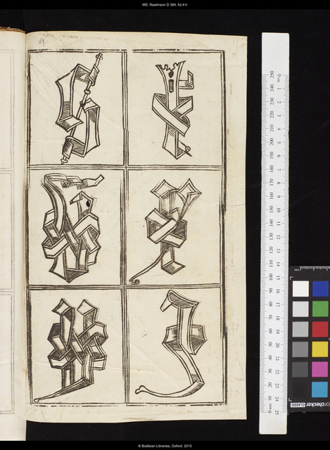 Photograph of facsimile decorative letters made by John Bagford