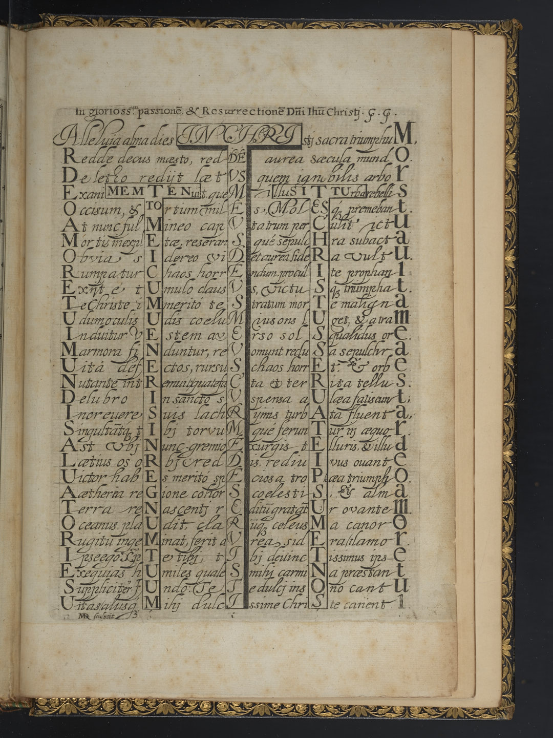 Photograph of plate containing an ornate religious pattern poem, inserted at the end of *Theophila* (1652).