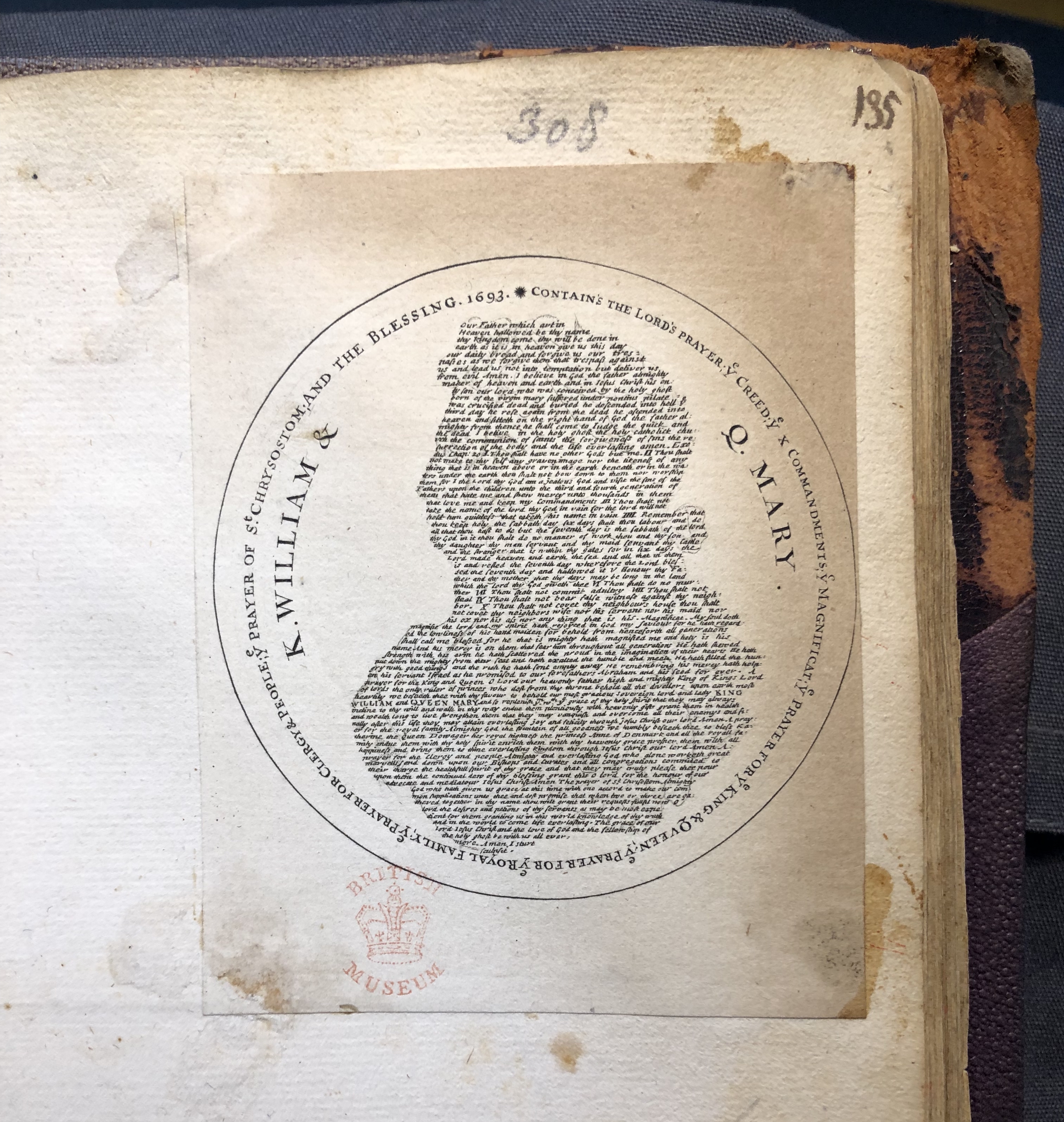 Photograph of microwriting pasted into an album assembled by John Bagford