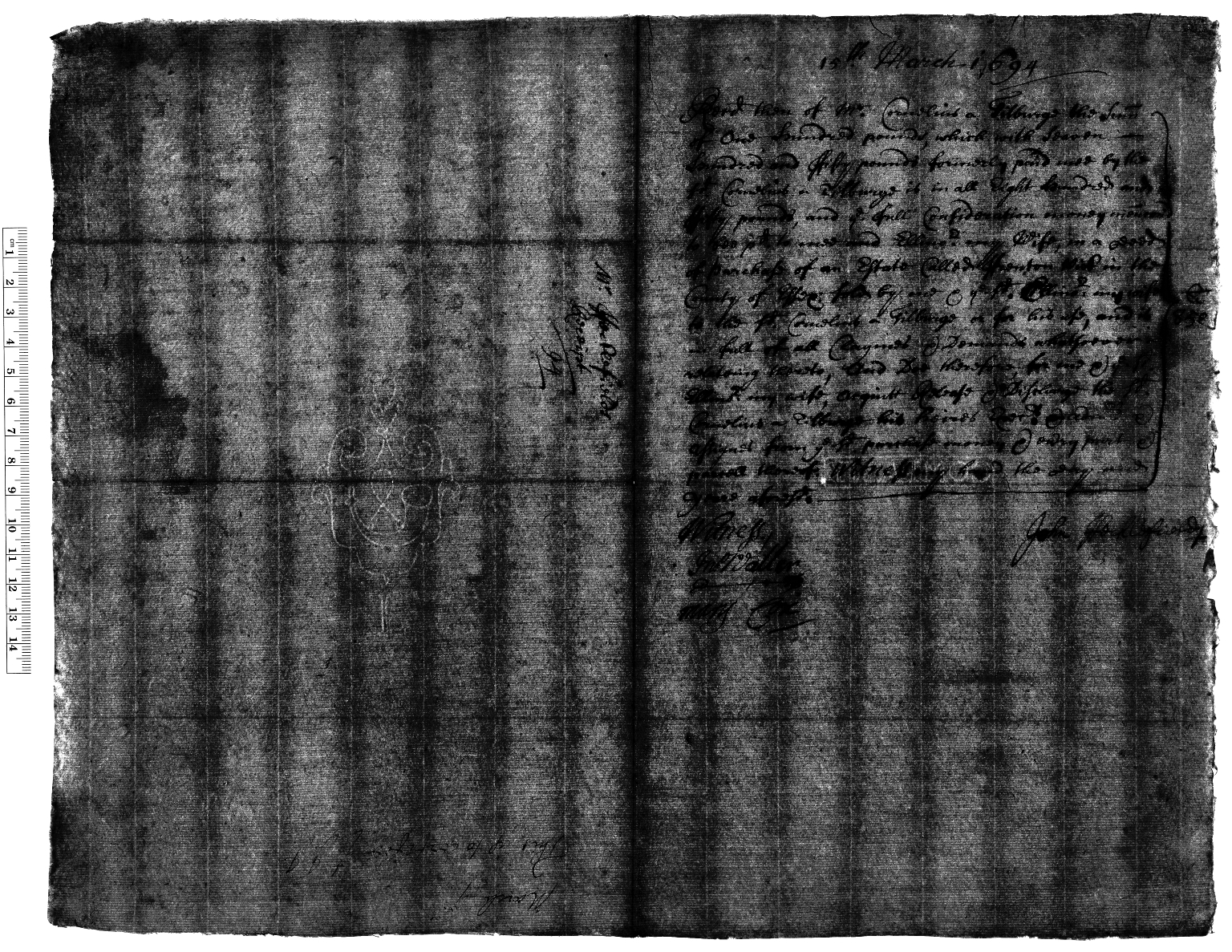 Color-adjusted paper showing a "COMPANY" countermark