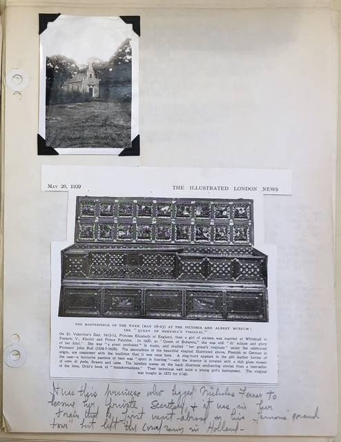 Photograph of photographs related to Little Gidding in Fanny Reed Hammond's scrapbooks