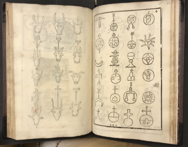 Photograph of watermark tracings in one of John Bagford's albums of scraps