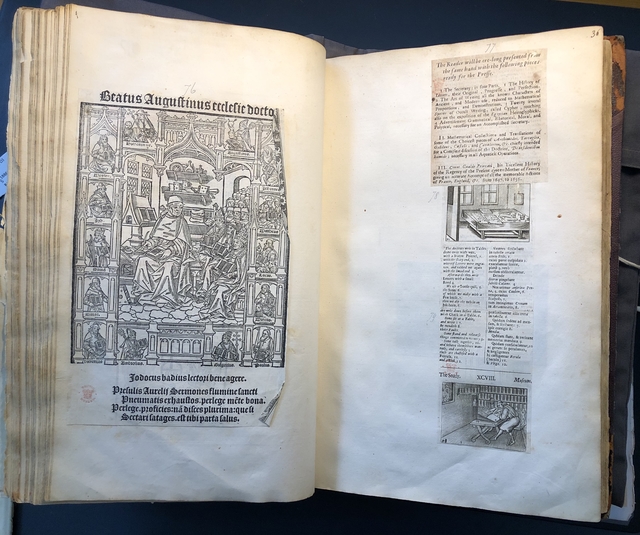 Photograph of scenes of writing pasted into an album assembled by John Bagford