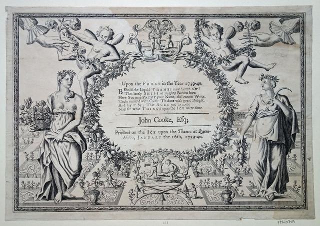 Image of a scrap printed for John Cooke at the 1740 frost fair