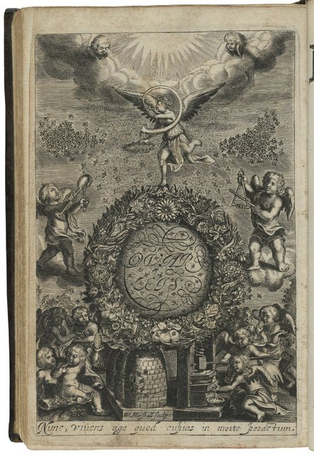 Photograph of a plate looking like a frontispiece to the pamphlet Quarleis, the title surrounded by a wreath.
