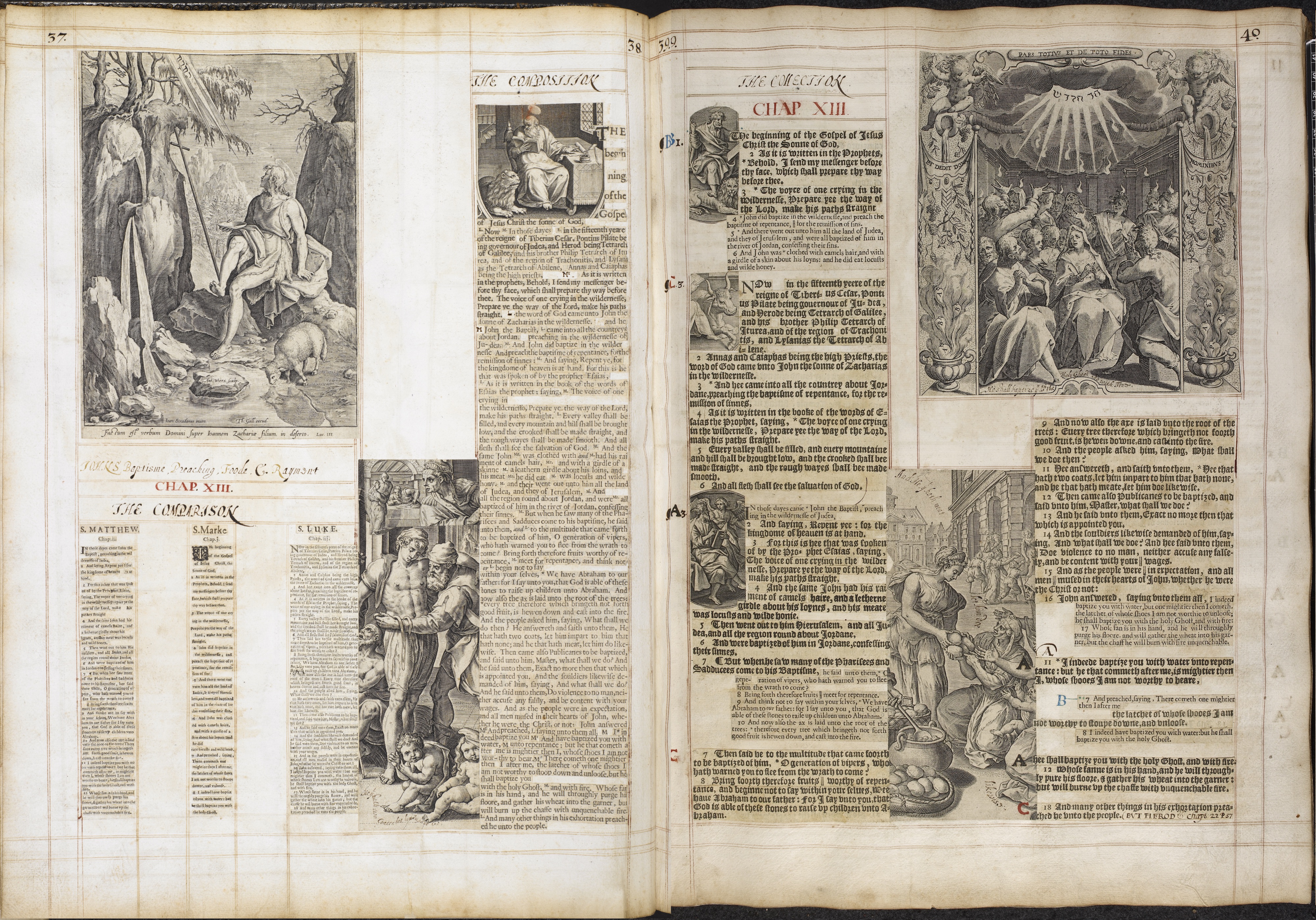 Photograph of a page opening in the King's Harmony (cols. 37-40).