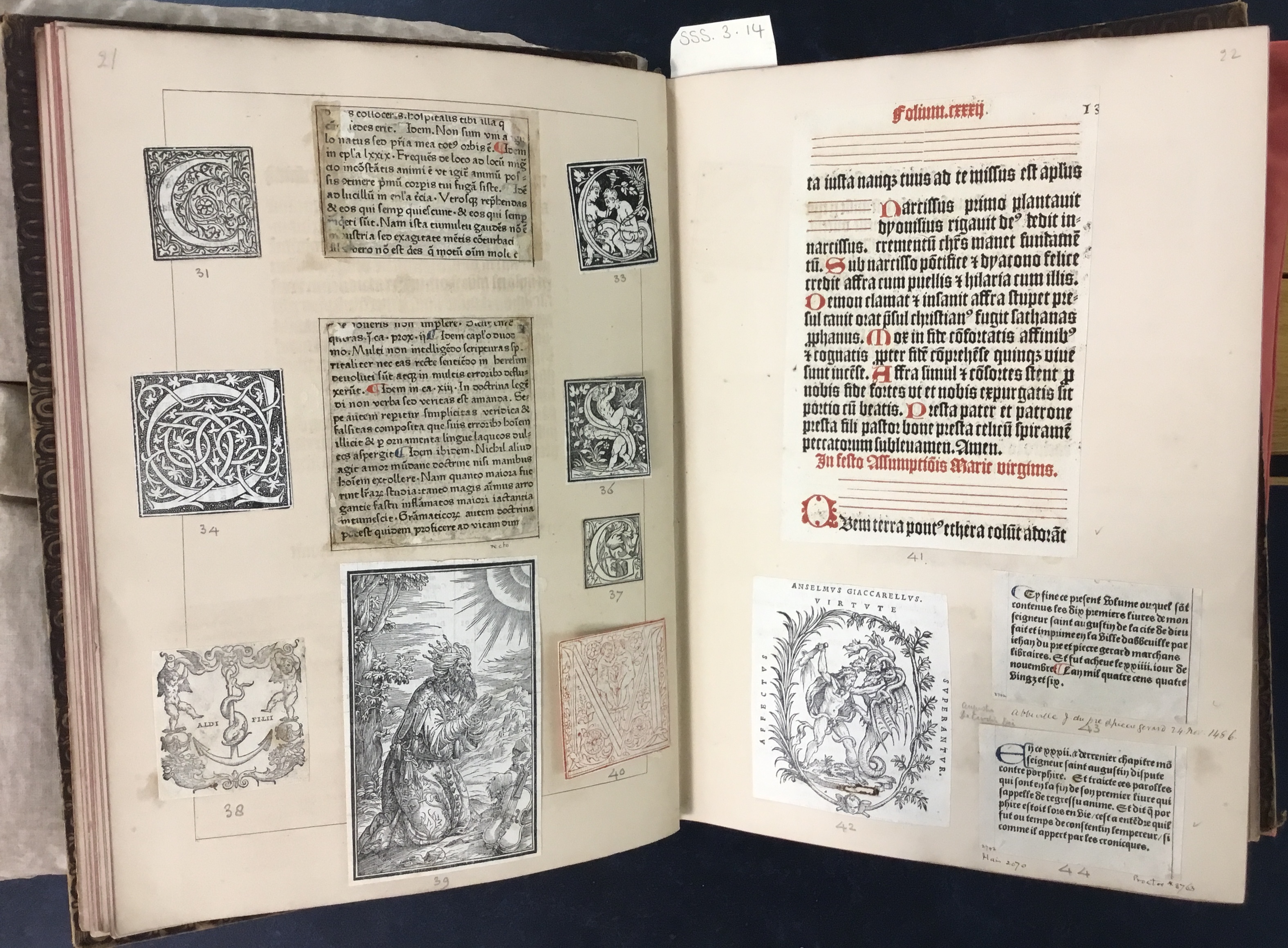 Specimens of printing in Bagford's *Fragmenta varia*