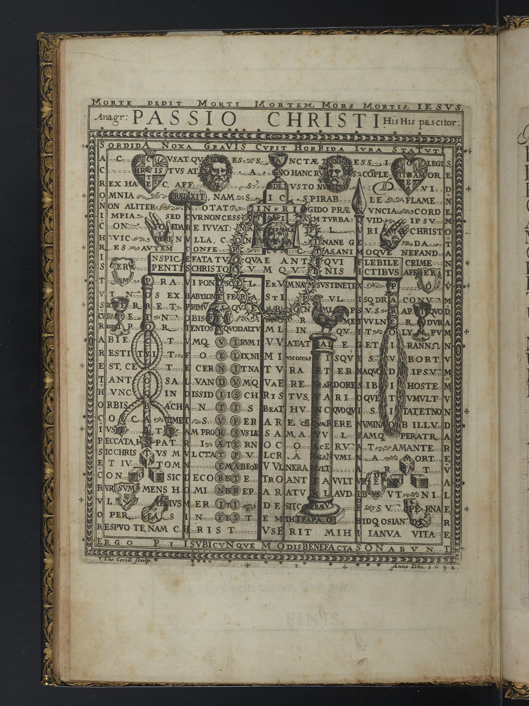 Photograph of plate containing Cecill's "Passio Christi" pattern poem, inserted at the end of *Theophila* (1652).