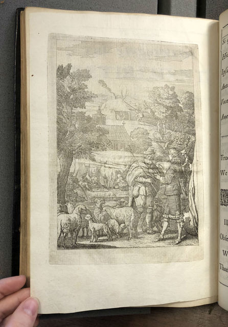 Photograph of etching for Canto 12, showing the author with a shepherd.