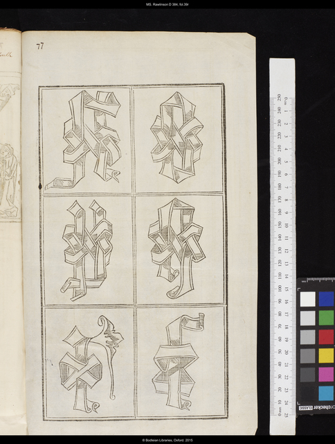 Photograph of facsimile decorative letters made by John Bagford