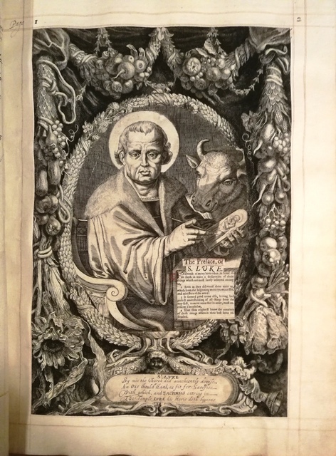 Photograph of the first page of the narrative in the Hatfield Harmony.