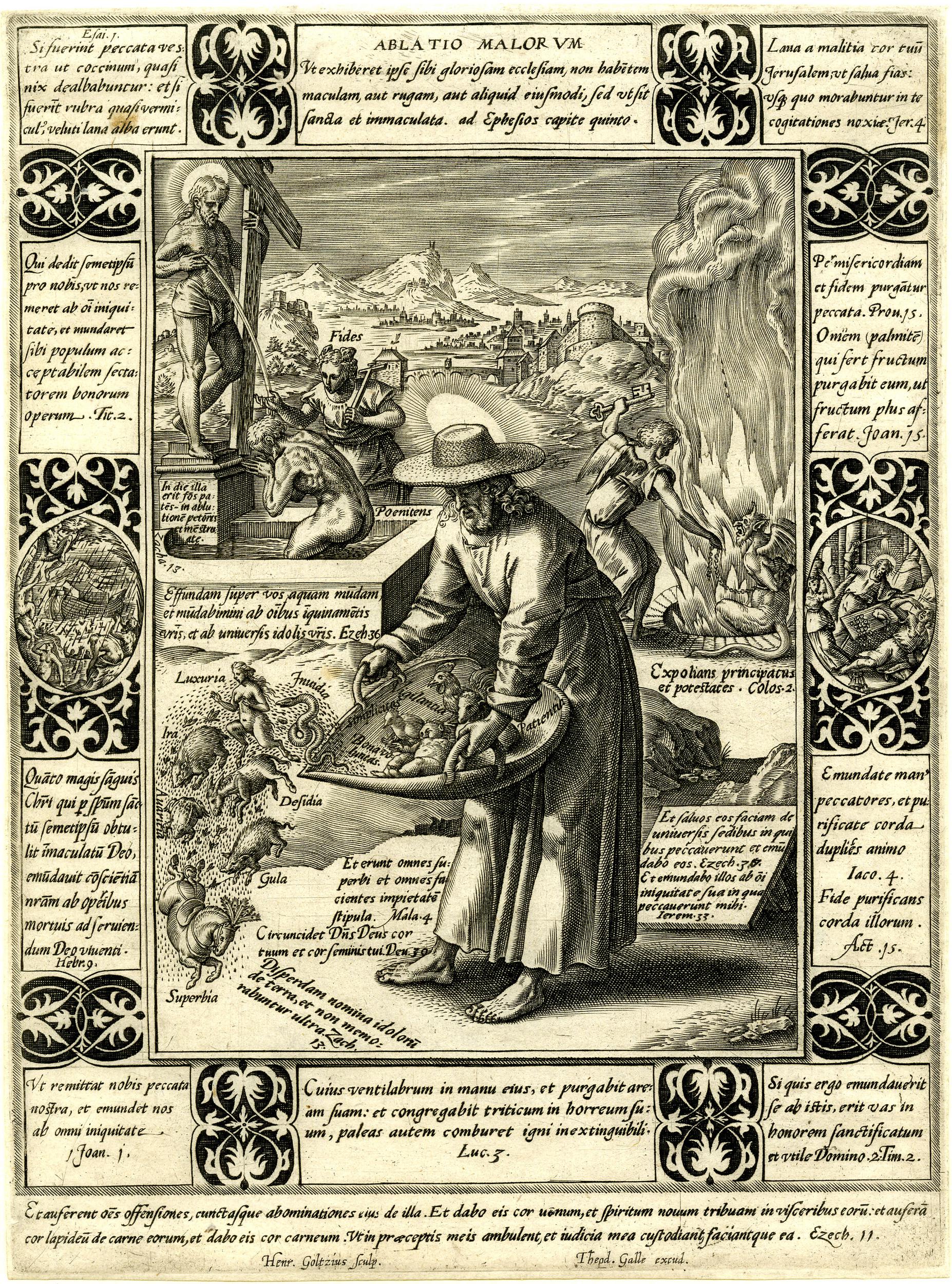 Engraving of Christ as a farmer