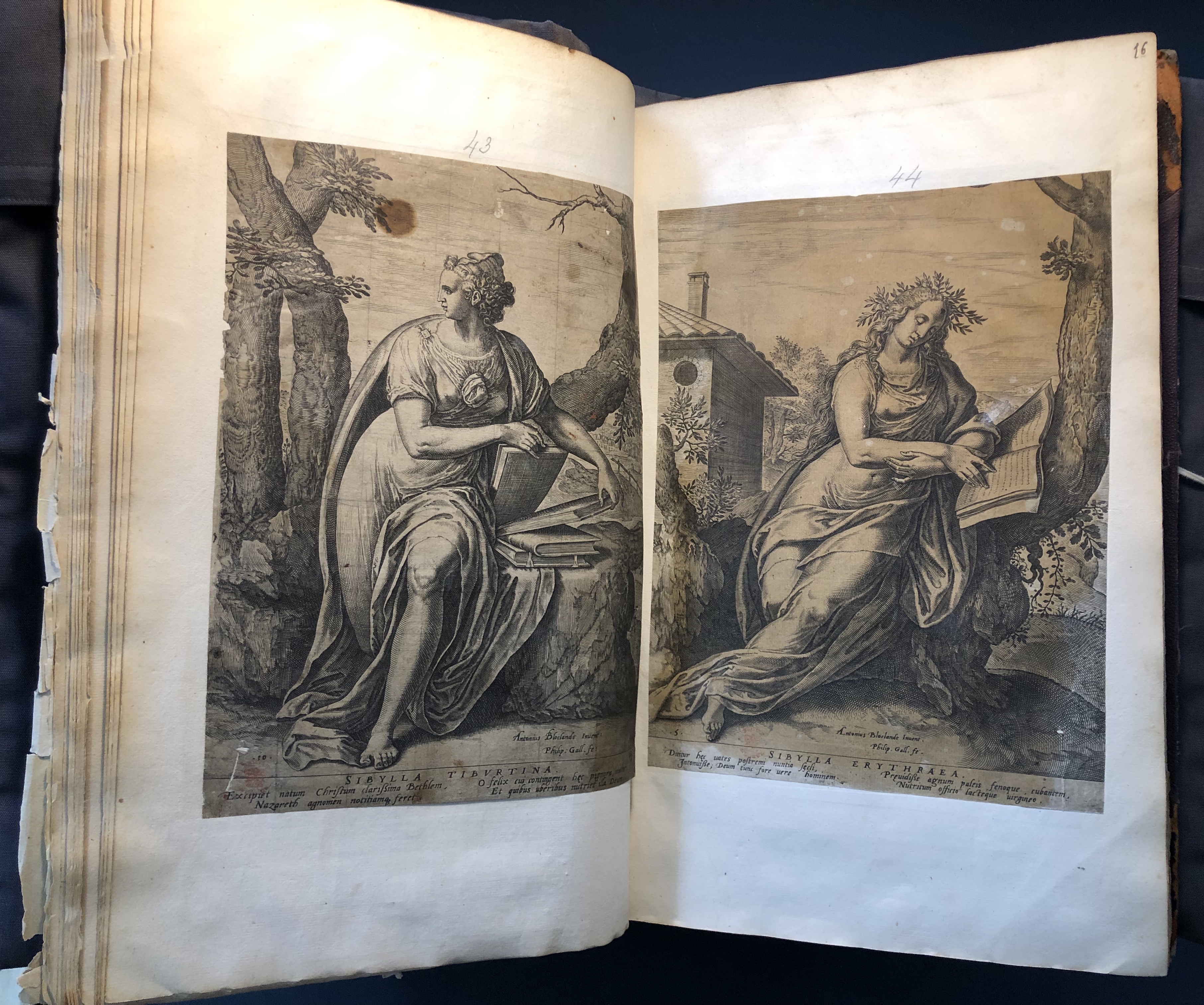 Photograph of scenes of reading pasted into an album assembled by John Bagford