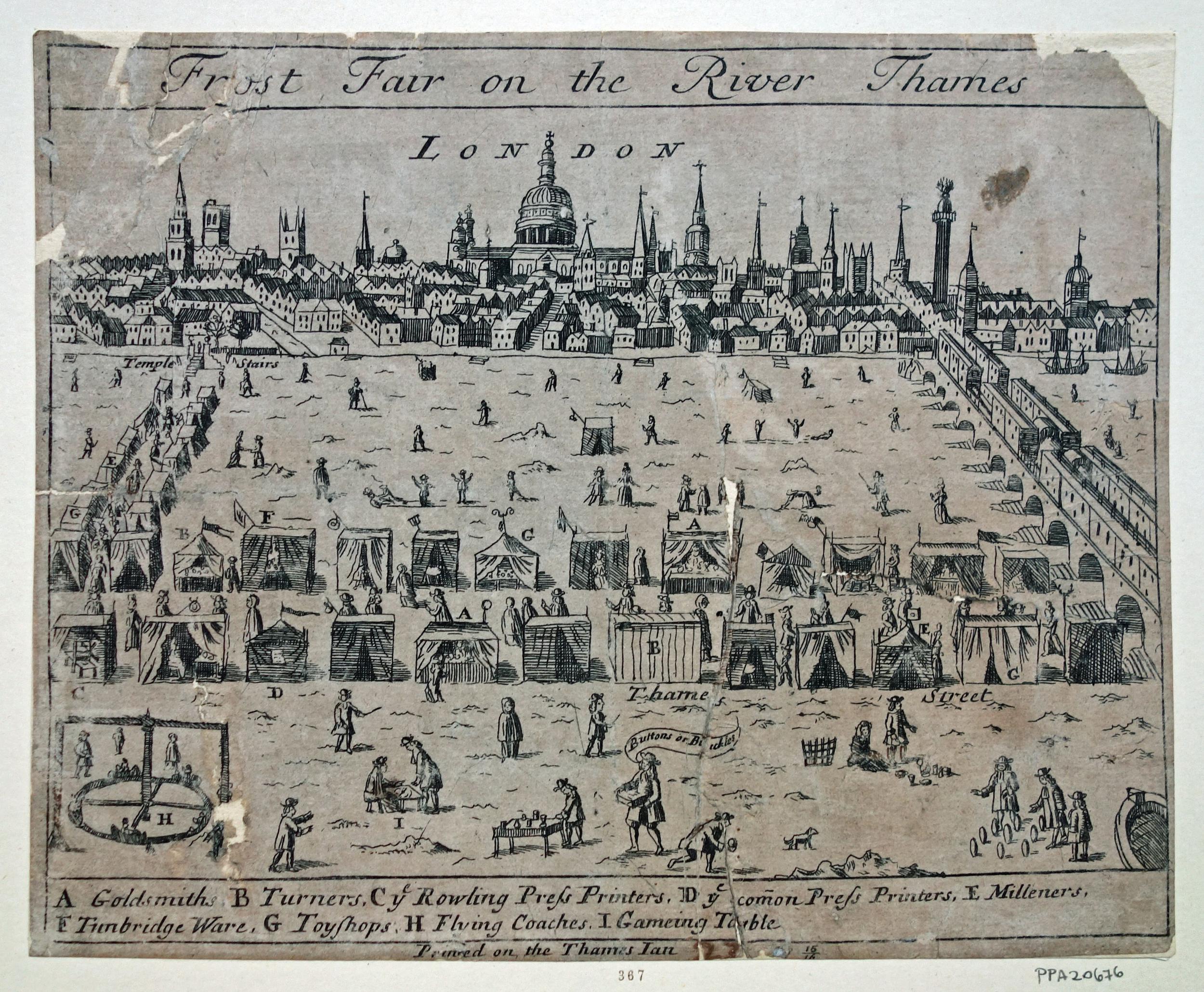 Image of a map of the 1716 frost fair