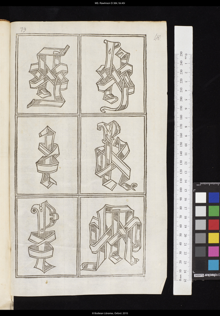 Photograph of facsimile decorative letters made by John Bagford