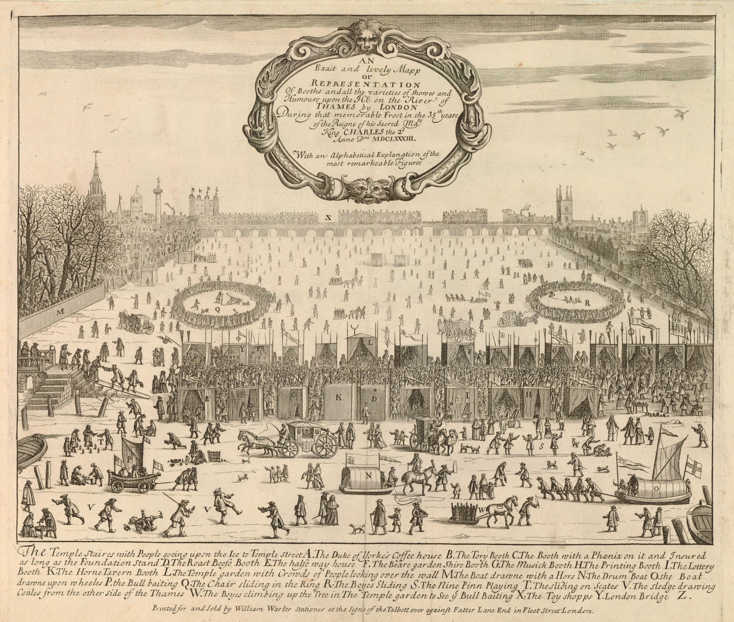 Image of a map of the 1683/1684 frost fair