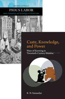 Composite image showing the covers of Amanda Lanzillo’s Pious Labor and K. N. Sunandan’s Caste, Knowledge, and Power