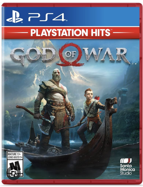 Screenshot of Kratos, the protagonist, battling mythological creatures in an ancient Greek setting, showcasing detailed graphics and intense action sequences.