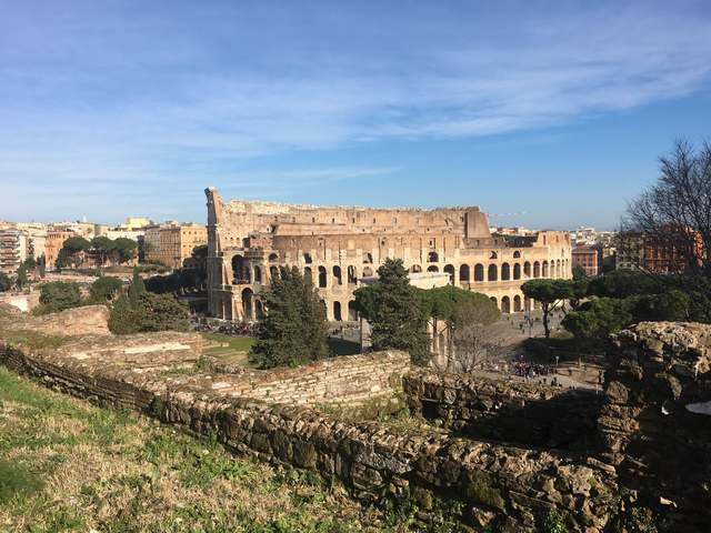 A photo of the Coliseum in Rome from a distance on January 26th, 2019.