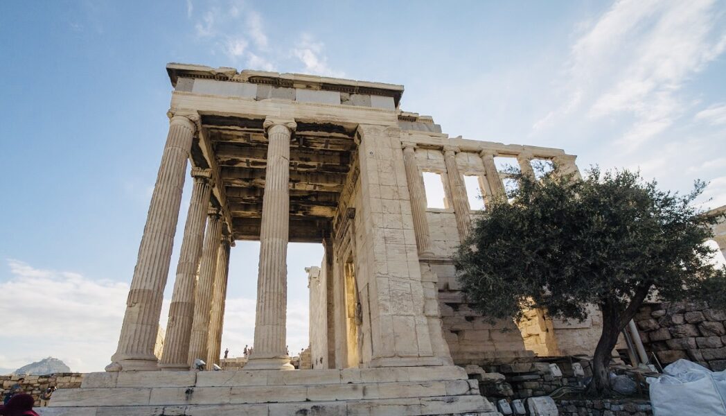This sacred olive tree in Acropolis is believed to be planted by Athena herself and stands as a strong greek symbol  Greek City Times, Acropolis Athens.