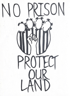 Youyang Qin's political poster titled Forgotten Places: From Environmentalism to Prison Abolition.