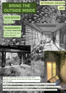 Rose Munizza's collage poster titled Consumerism and an Environmental Space.