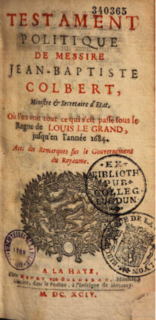 Cover of The Political Testament Of M. Jean-Baptiste Colbert